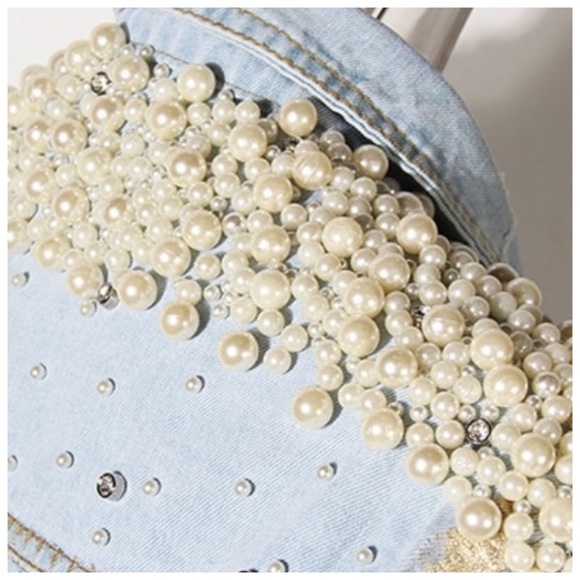 🆕 Amazing Hand Beaded Pearl Metallic Foil Jacket - Picture 7 of 7